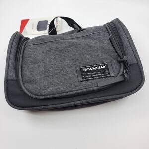 SWISS GEAR Grey Nylon/Canvas  Zip Travel Bag Hanging Dopp Kit Toiletrly bag